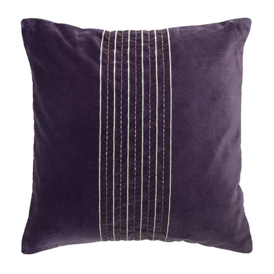 Embroidered Cotton Polyester 16" x 16" Cushion Cover (Lavender)