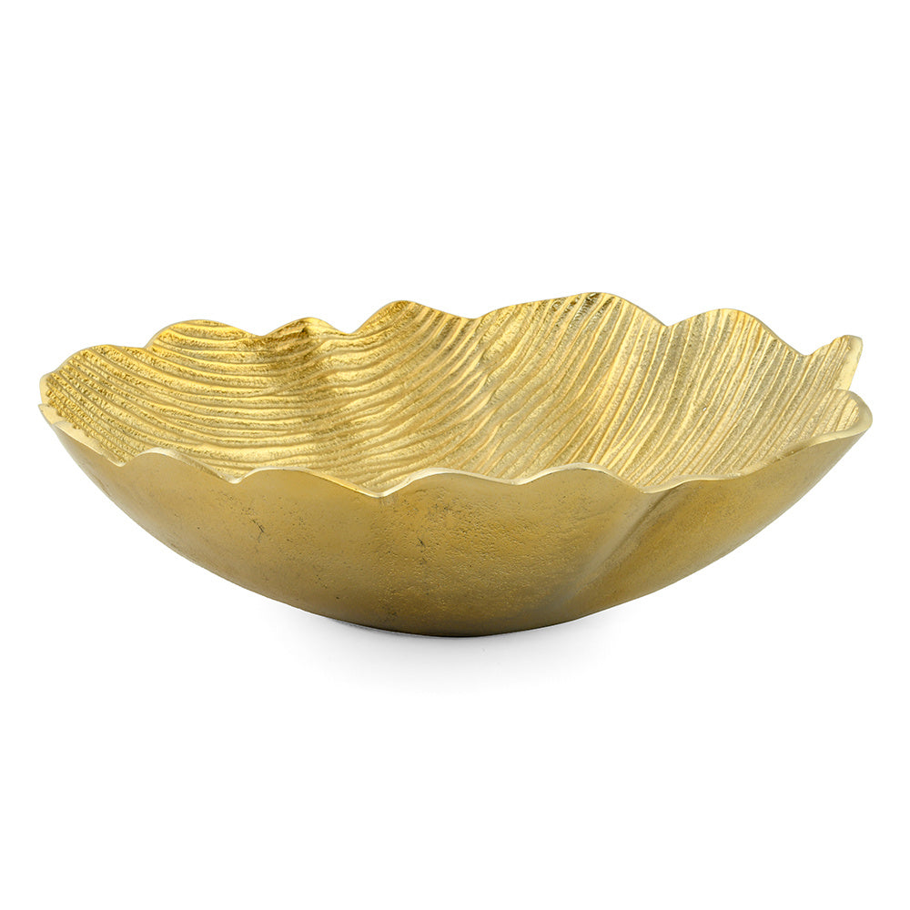 Wavy Metal Decorative Bowl (Gold)