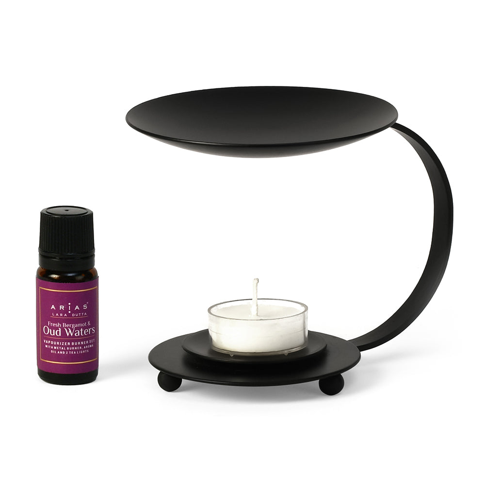 Arias Fresh Bergamot and Oud Water Aroma Diffuser Set (Black)