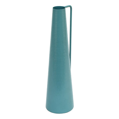 Decortaive Modern Metal Vase With Handle (Turquoise)