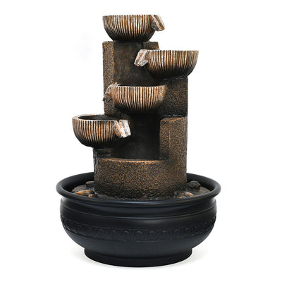 Five Steps Arc Polyresin Decorative Water Fountain (Brown)