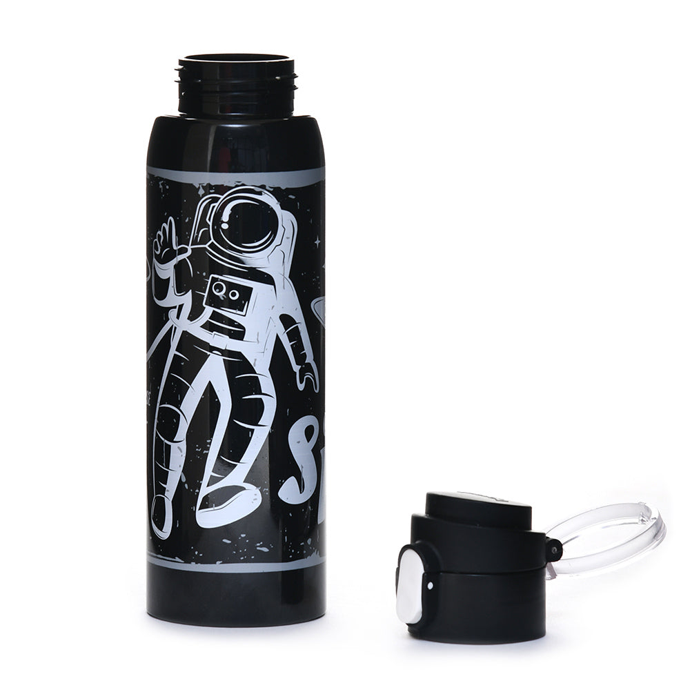 Space Print 500 ml Sports Water Bottle (Black)