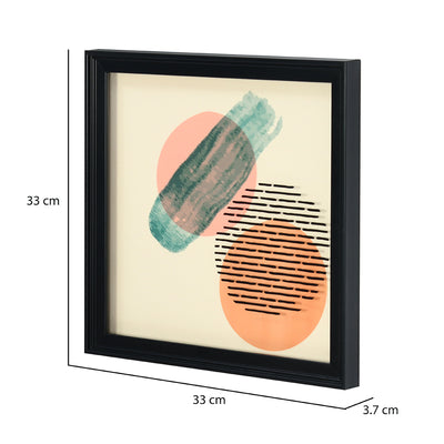 Acrylic Glass Art Paintings Set of 2 (Orange, Green & Black)