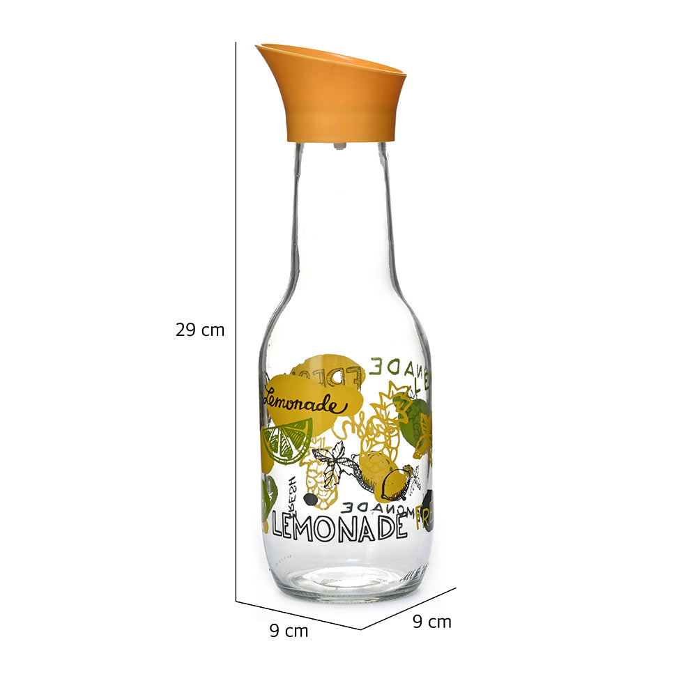 Transparent 1000 ml Glass Carafe (Yellow)