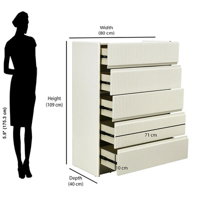 Nix Chest Of 5 Drawers (Beige)
