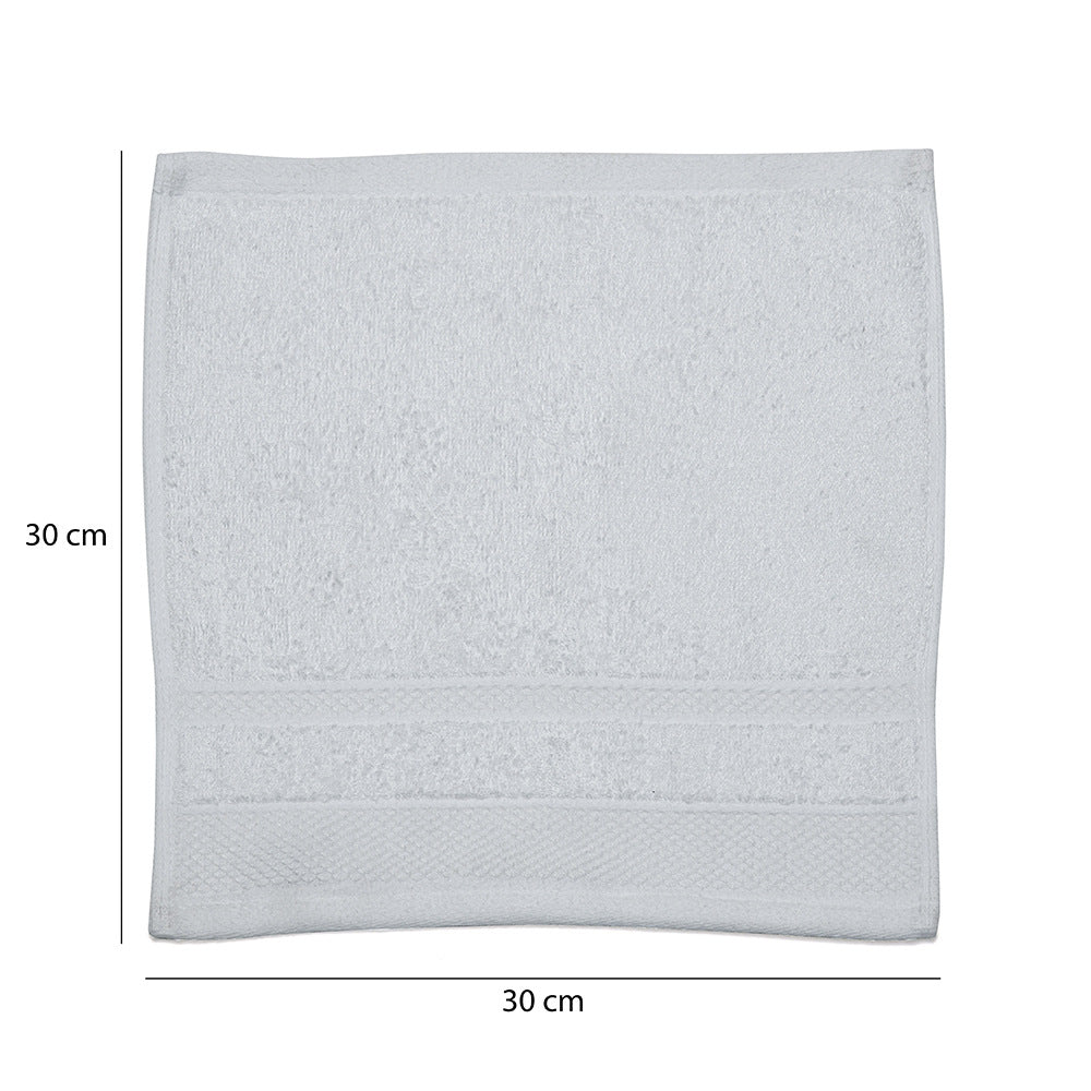 Super Soft Bamboo Cotton 30 x 30 cm Face Towel Set of 4 (White)
