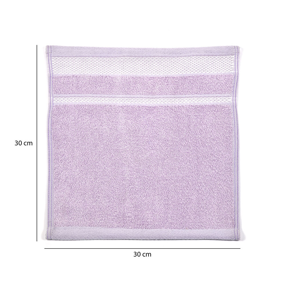 Super Soft Bamboo Cotton 30 x 30 cm Face Towel Set of 4 (Purple)