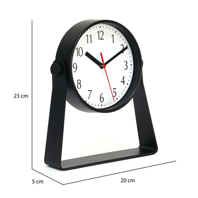 Sleek Stand Antique Table Clock (Black)