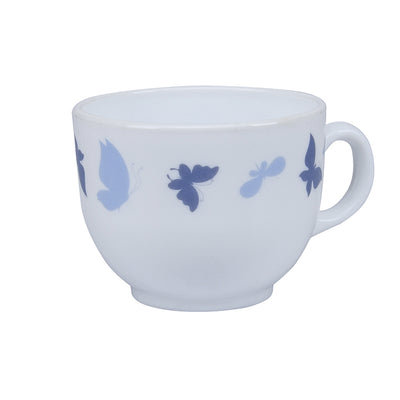 Arias by Lara Dutta Dazzling Wings Cup & Saucer Set of 12 (220 ml, 6 Cups & 6 Saucers, White)