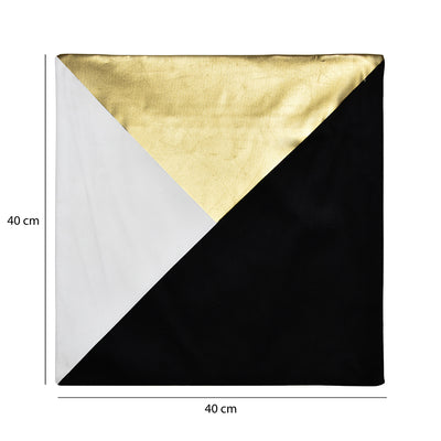 Solid Polyester 16" x 16" Cushion Cover (Black & Gold)