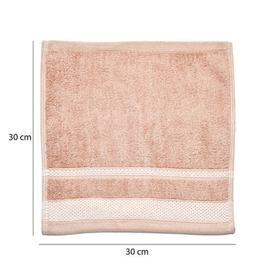 Super Soft Bamboo Cotton 30 x 30 cm Face Towel Set of 4 (Beige)
