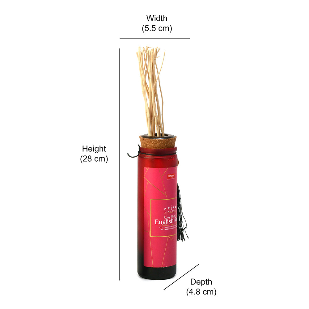Arias 100 ml Ruby Plum and English Rose Scented Reed Diffuser (Black)