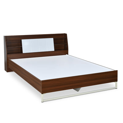 Ornate Meta Bed Without Storage (Walnut)