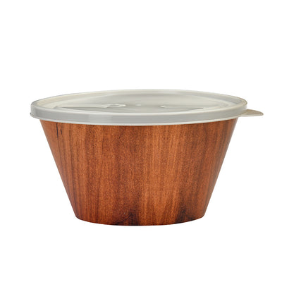 Plastic 460 ml Snack Bowl With Lid (Brown)