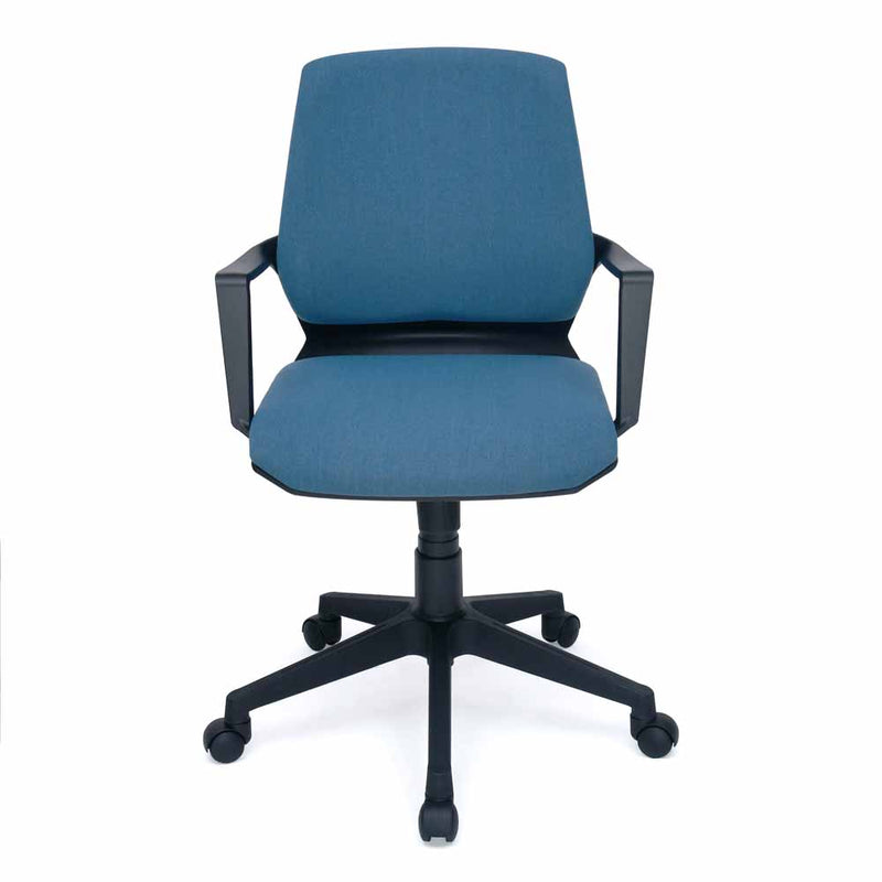 Prius Mid Back Nylon Star Base Office Chair (Black & Dark Blue)