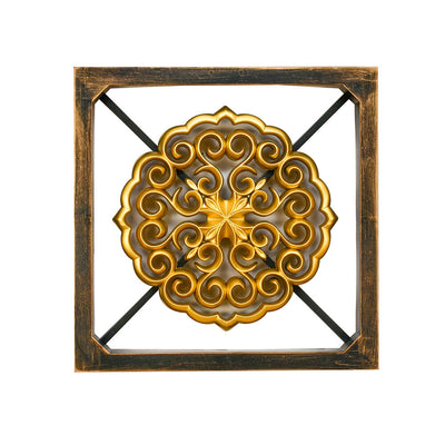 Moroccon Plaque Frame Wall Decor (Gold)