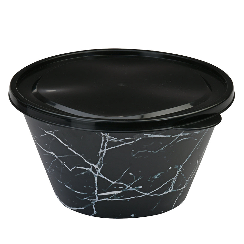 Plastic 460 ml Snack Bowl With Lid (Black)