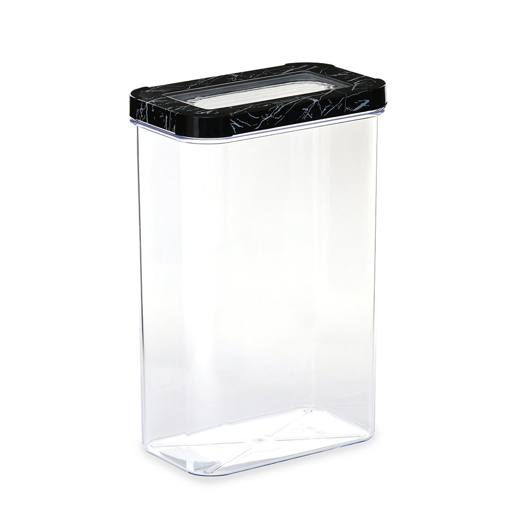 Ebony Rectangular 2500 ml Canister Storage Container (Black)