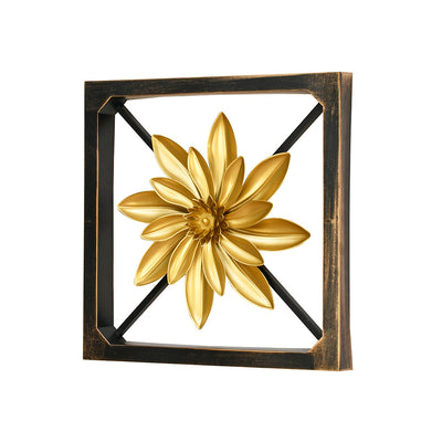 Floral Plaque Frame Wall Decor (Gold)
