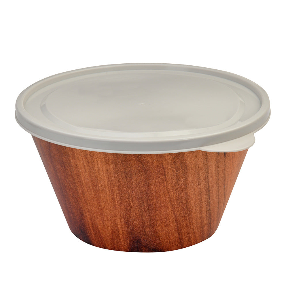 Plastic 460 ml Snack Bowl With Lid (Brown)