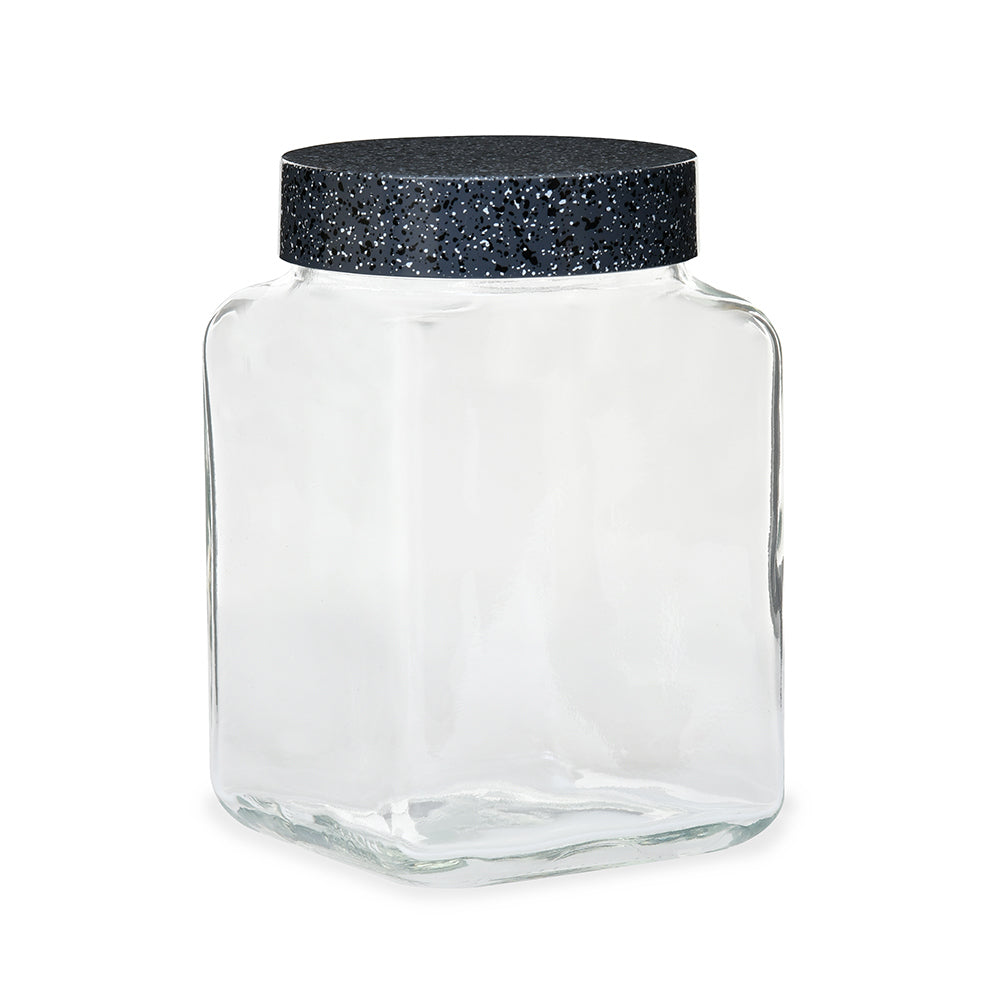 Ebony 1500 ml Square Storage Jar (Grey)
