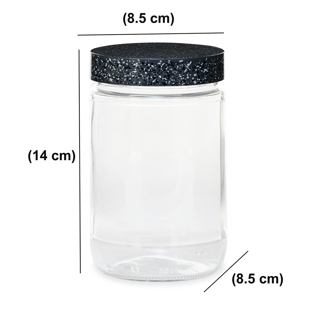 Ebony 660 ml Round Storage Jar (Grey)