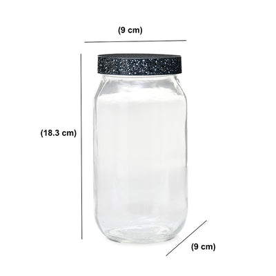 Ebony 1000 ml Round Storage Jar (Grey)