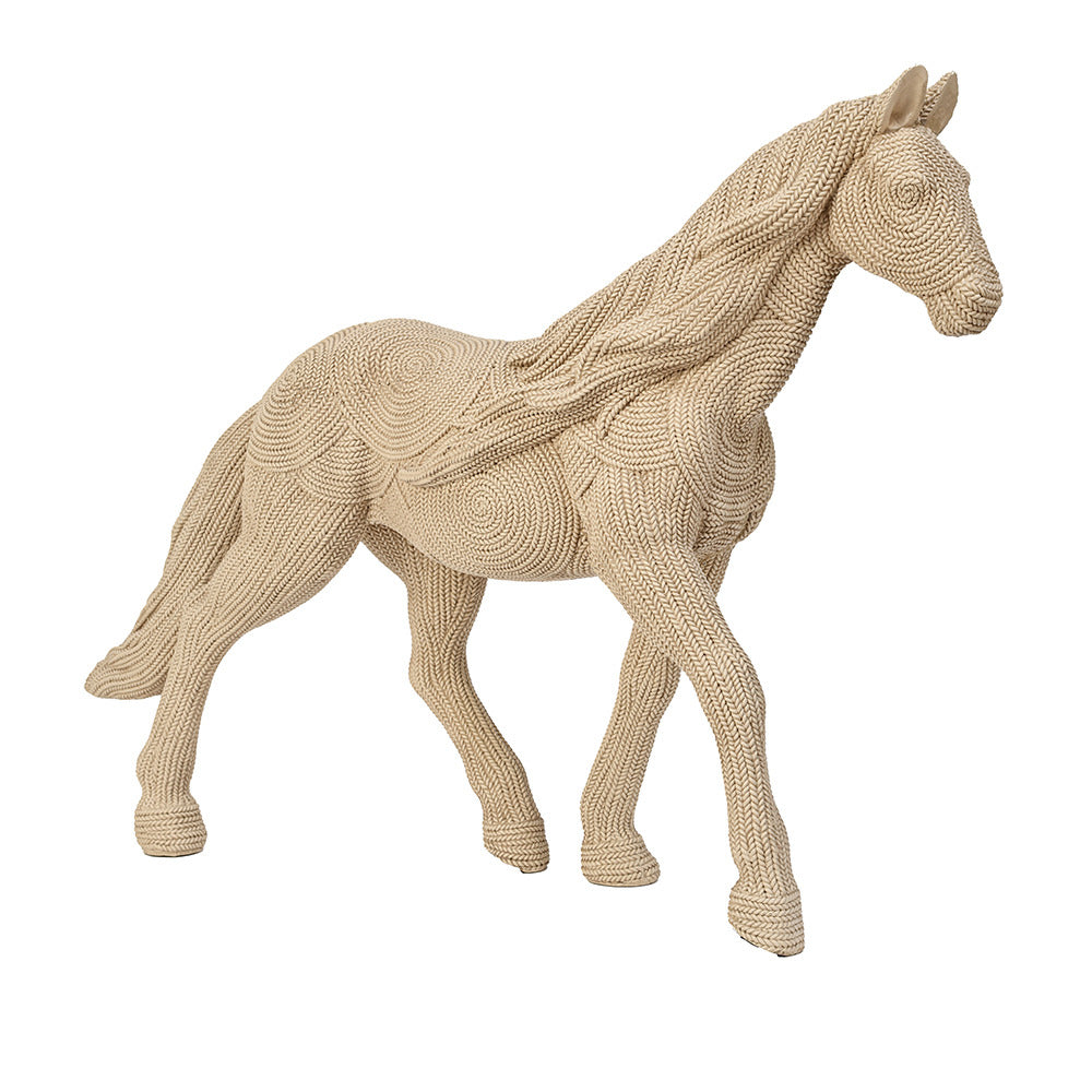 Horse Decorative Polyresin Showpiece (Cream)
