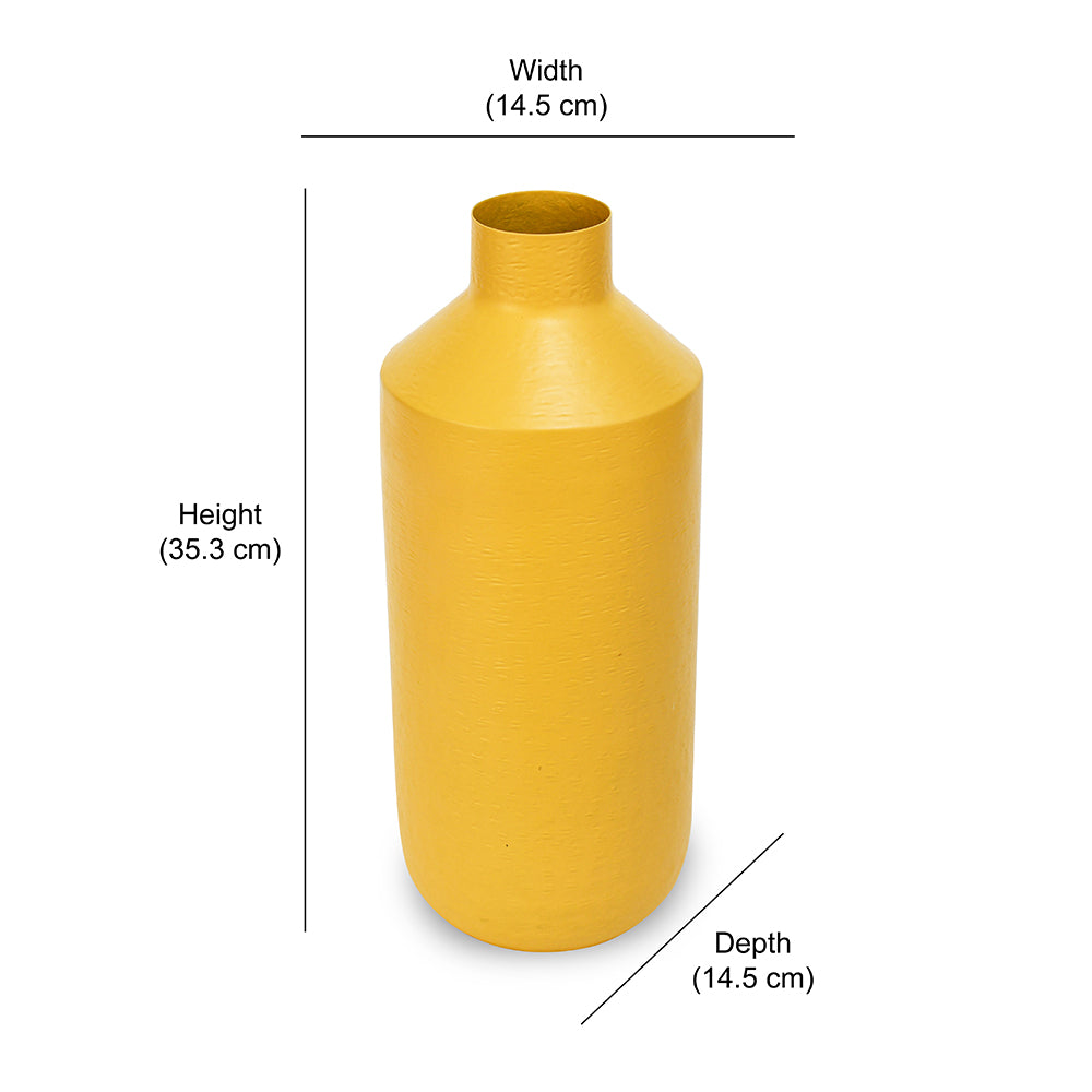 Classic Metal Decorative Vase (Yellow)