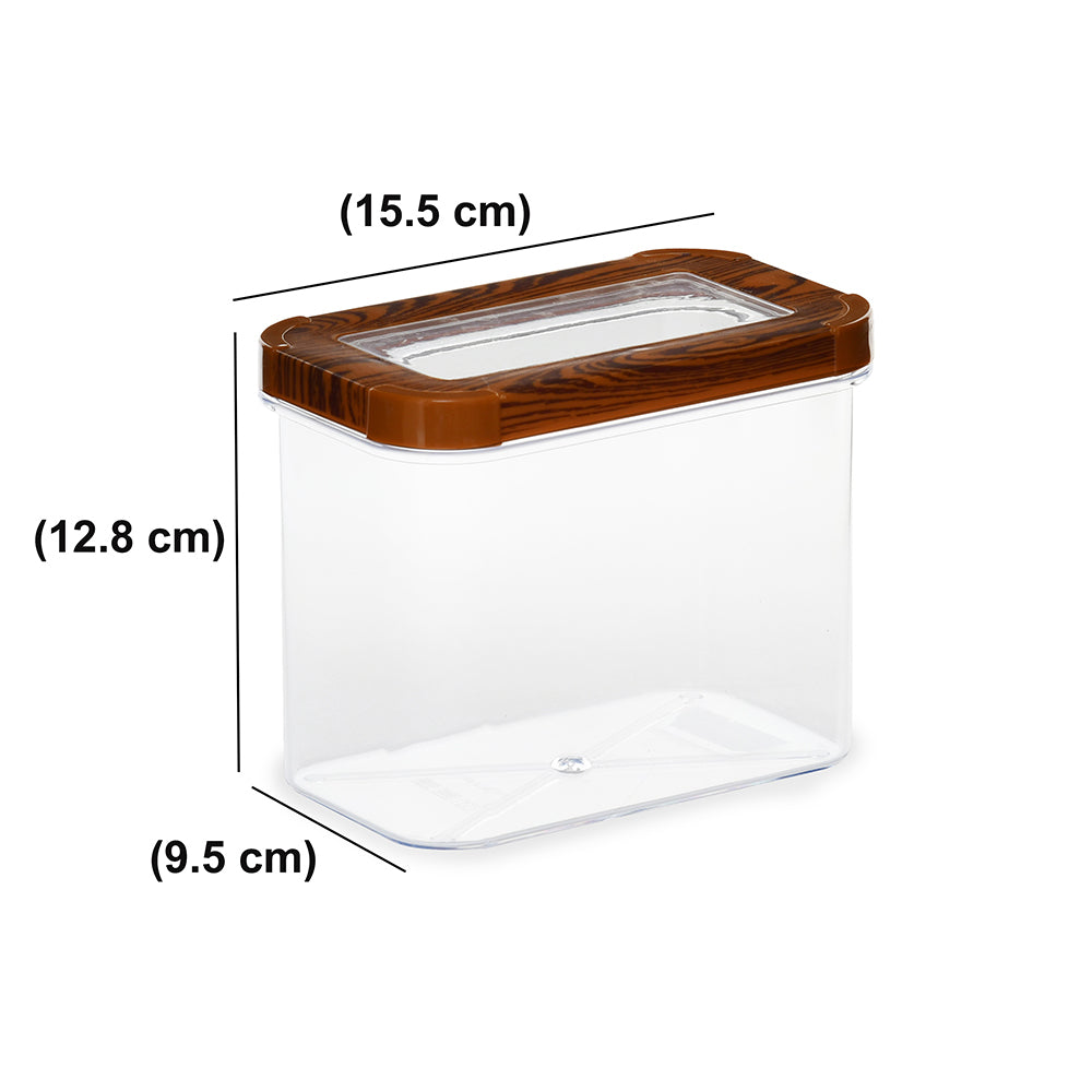 Multipurpose Rectangular 1200 ml Canister Storage Container (Brown)