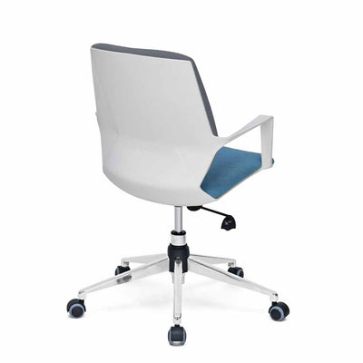 Prius Mid Back Chrome Star Base Office Chair (Grey & Blue)