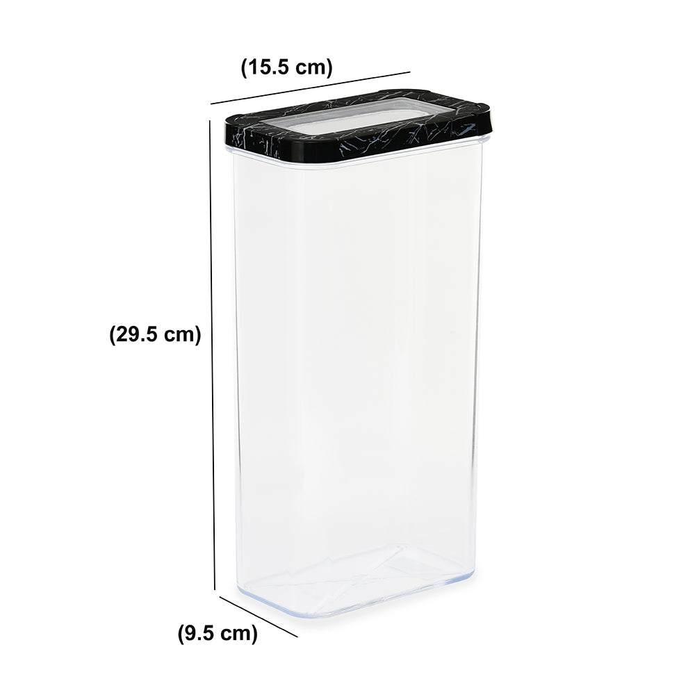 Ebony Rectangular 3000 ml Canister Storage Container (Black)