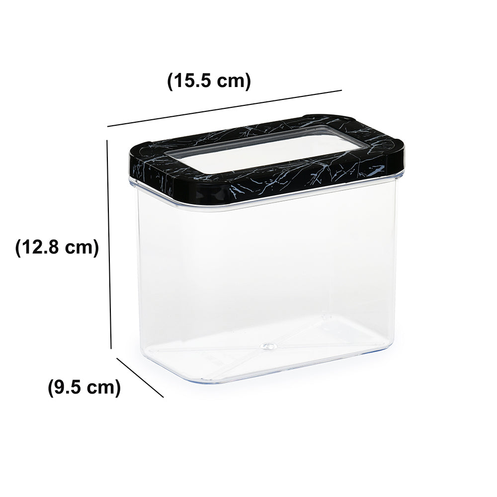 Ebony Rectangular 1200 ml Canister Storage Container (Black)