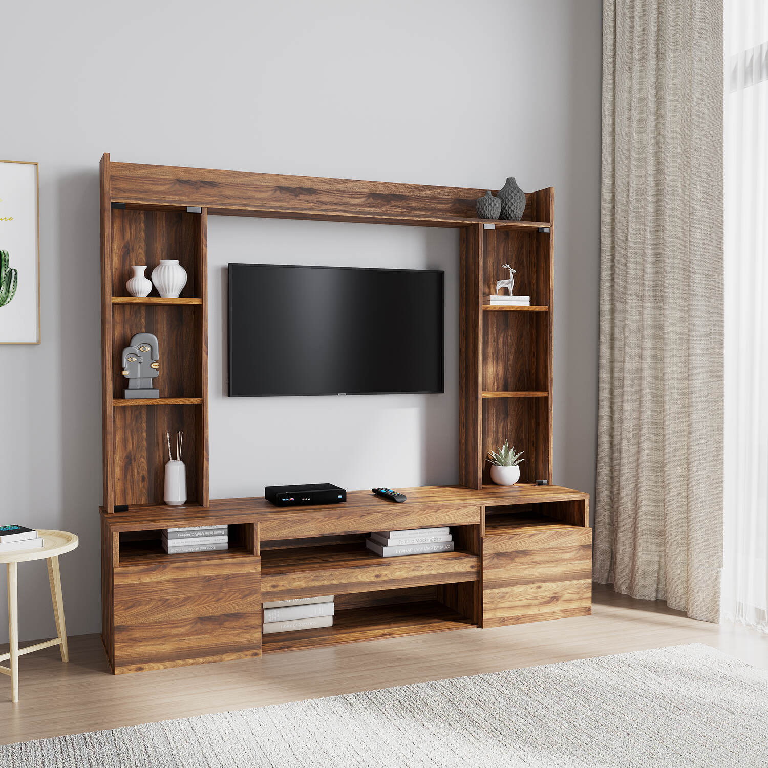 Buy Walton Wall Unit With Glass Shutter (Wenge)Online- At Home by Nilkamal