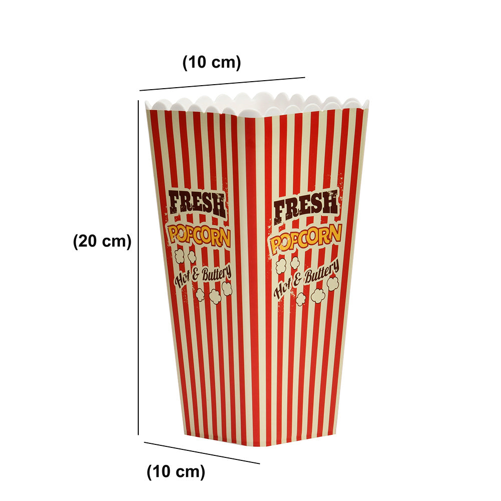 Plastic 1200 ml Pop Corn Snack Box (Red)
