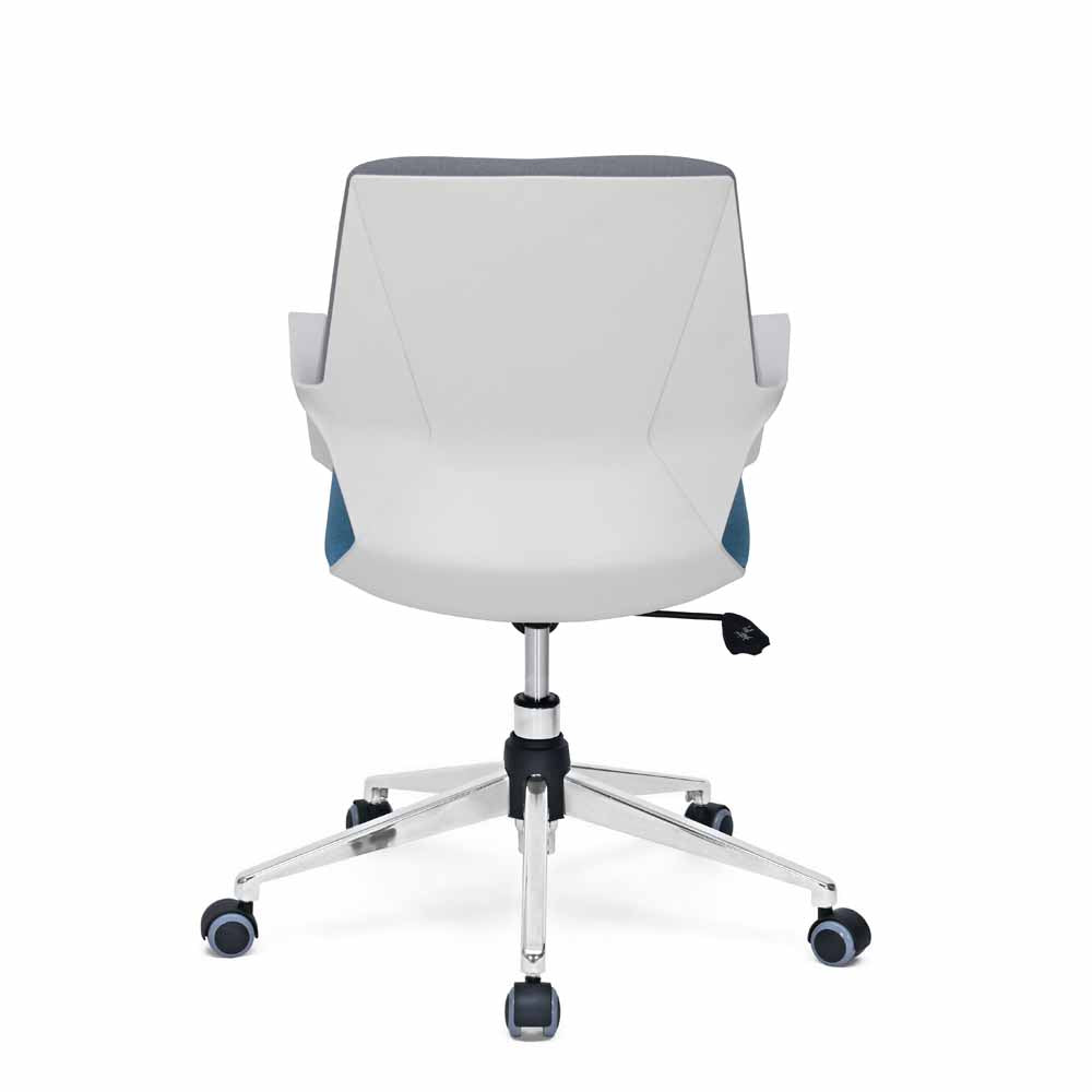 Prius Mid Back Chrome Star Base Office Chair (Grey & Blue)