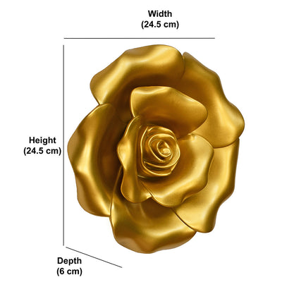 Rose Plaque Wall Decor (Gold)