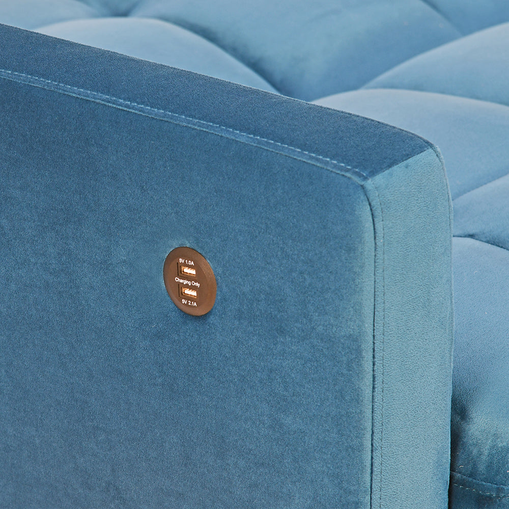 Nilkamal Denzel 3 Seater Futon Sofa Cum Bed (Blue)