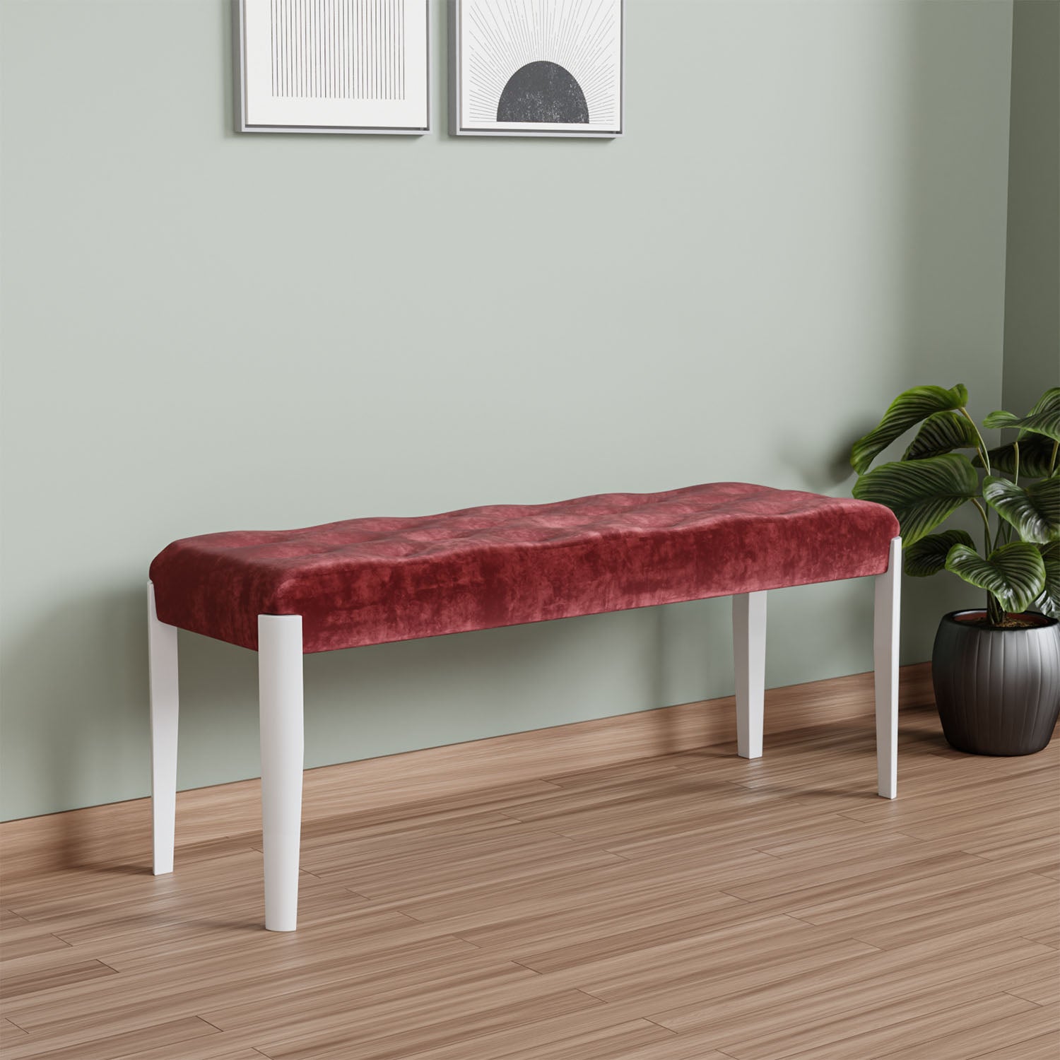 Angelo Solid Wood Dining Bench (White)