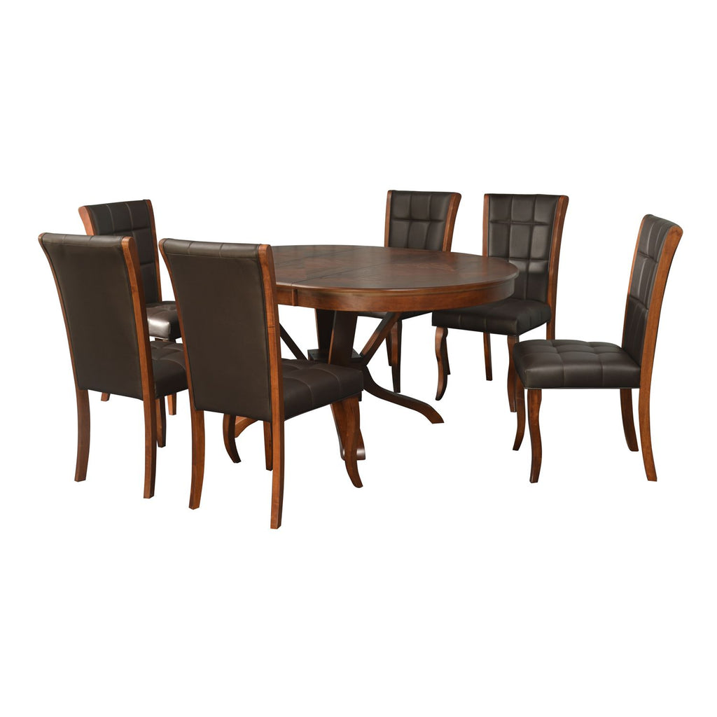 Avante Extendable Engineered wood 6 Seater Dining Set With Chairs (Antique Oak)