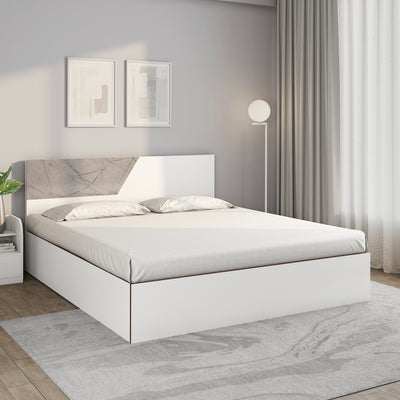 Asta Max Bed with Box Storage (White)
