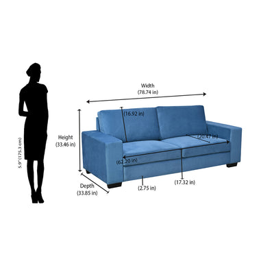 Nilkamal Shirley 3 Seater Sofa (Blue)