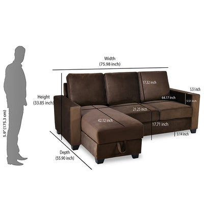 Nilkamal Shirley Lounger 2 Seater Sofa (Choco Brown)