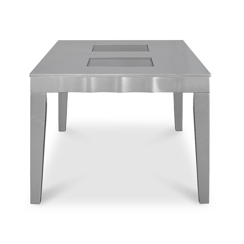 Merlin 6 Seater Dining Table (Metallic Silver)