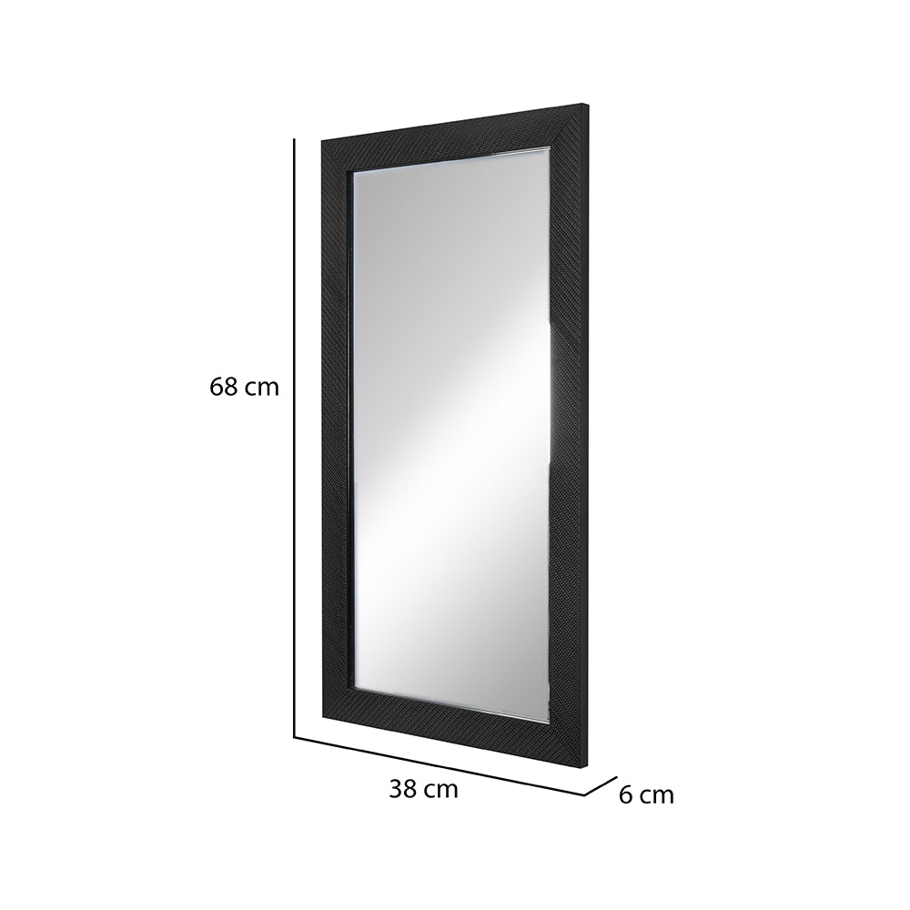 Ebony Rectangular MDF Frame Mirror (Black)