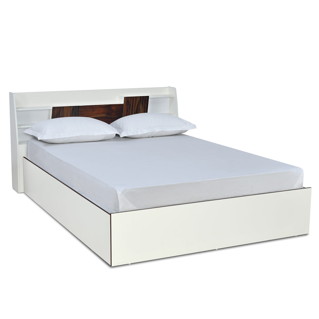 Slew Max Bed with Box Storage (White)