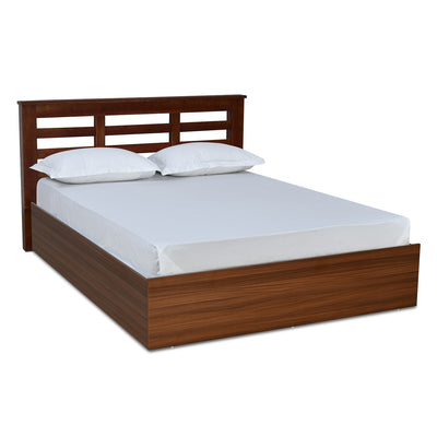Maple Max Solid Wood Bed with Box Storage (Walnut)