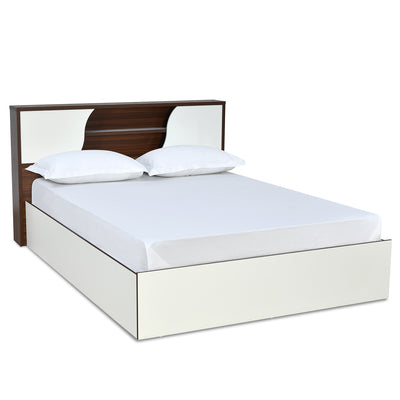 Malcom Max Bed with Box Storage (White)