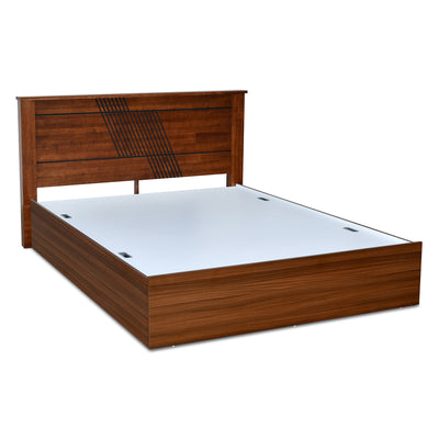 Electra Max Solid wood Bed with Box Storage (Walnut)