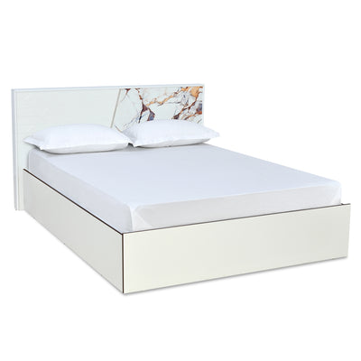 Galaxy Max Bed with Box Storage (White)